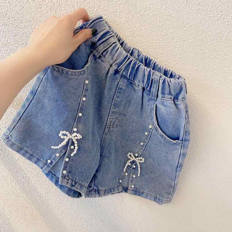 子供服 デニムパンツ 女の子 夏用 ホットパンツ 韓国風 ショートパンツ キッズ 薄手 短パン ブルー 100..