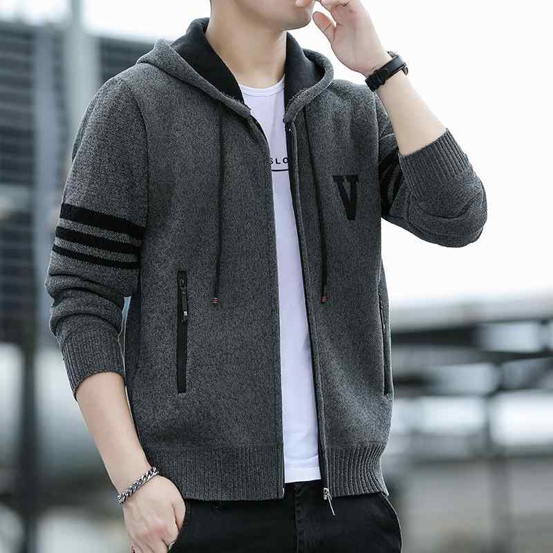 ニット メンズ カーディガン 秋冬 長袖 無地 パーカー アウター 羽織り 上着 カジュアル 普段使い 洗える 黒 ブラック グレー 紺 ネイビー
