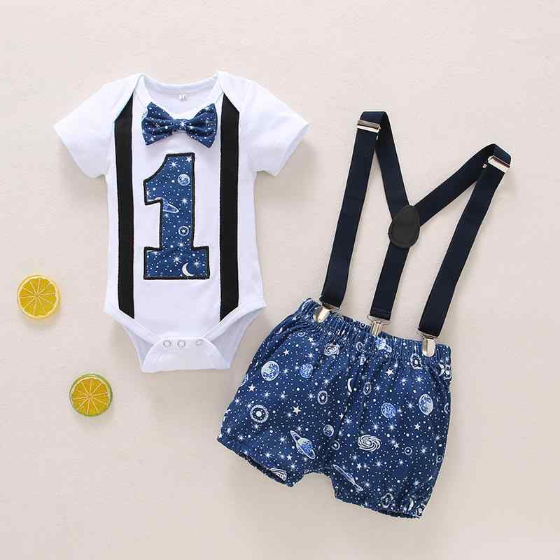 ロンパース ベビー 男の子 半袖 コットン 1歳 誕生日 服 セットアップ 上下セット 70cm 80cm 90cm 100cm 夏物 かわいい おしゃれ(4)