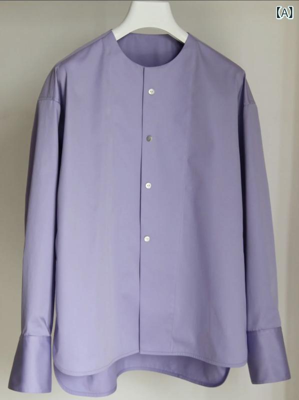 レディース シャツ トップス 紫 淡紫 ラベン...の紹介画像2