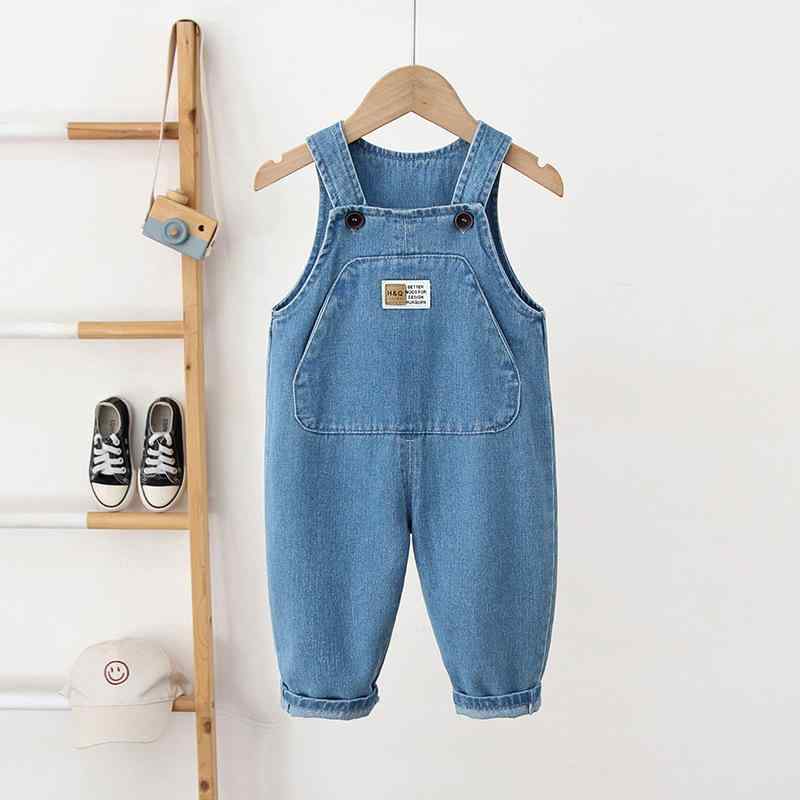 子供服 ベビー キッズ デニム サロペット ロングパンツ 春秋 男女兼用 柔らかい 綿 高腰 調整可能 無地..