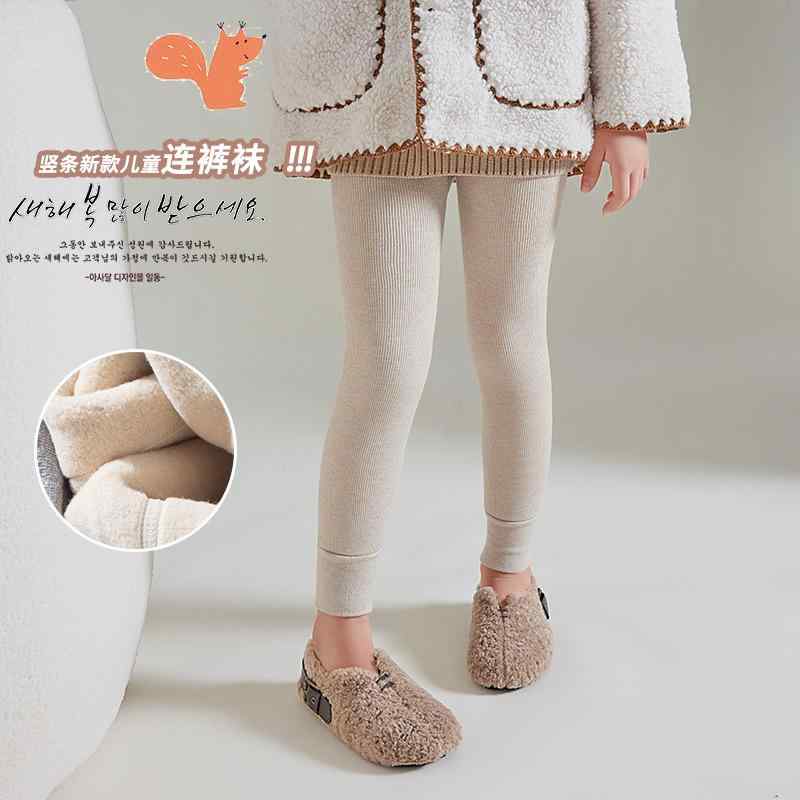 子供服 ガールズ 9分丈レギンス 裏起毛 コットン 秋冬 厚手 あったか 無地 スパッツ 白 黒 グレー ベージュ 70 80 95 110 125 140 155cm