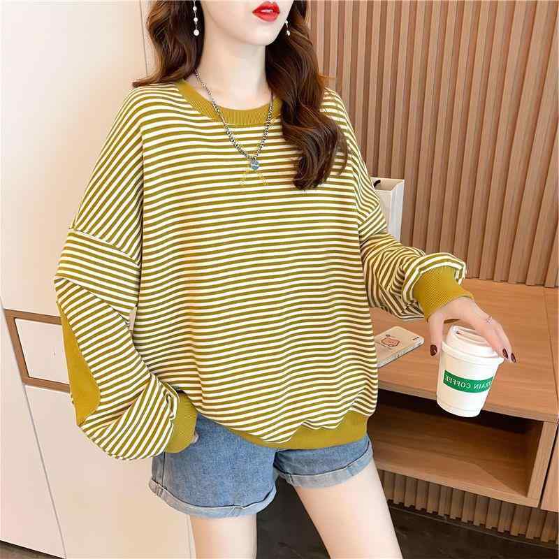 パーカー レディース 大きいサイズ ゆったり 長袖 プルオーバー トップス ボーダー柄 切り替え 紺色 ネイビー系 黄色 イエロー系 コーヒー色 M L XL 2XL 3XL 4XL