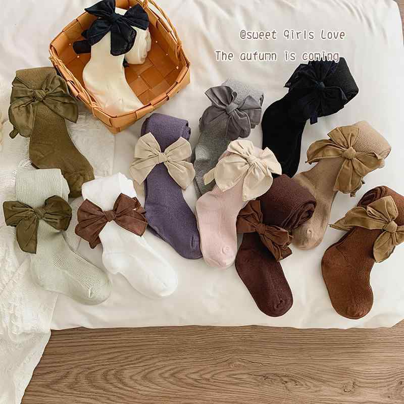 子供用タイツ 女の子 プリンセス風 バタフライリボン付き レギンス スパッツ 春秋冬 かわいい おしゃれ..