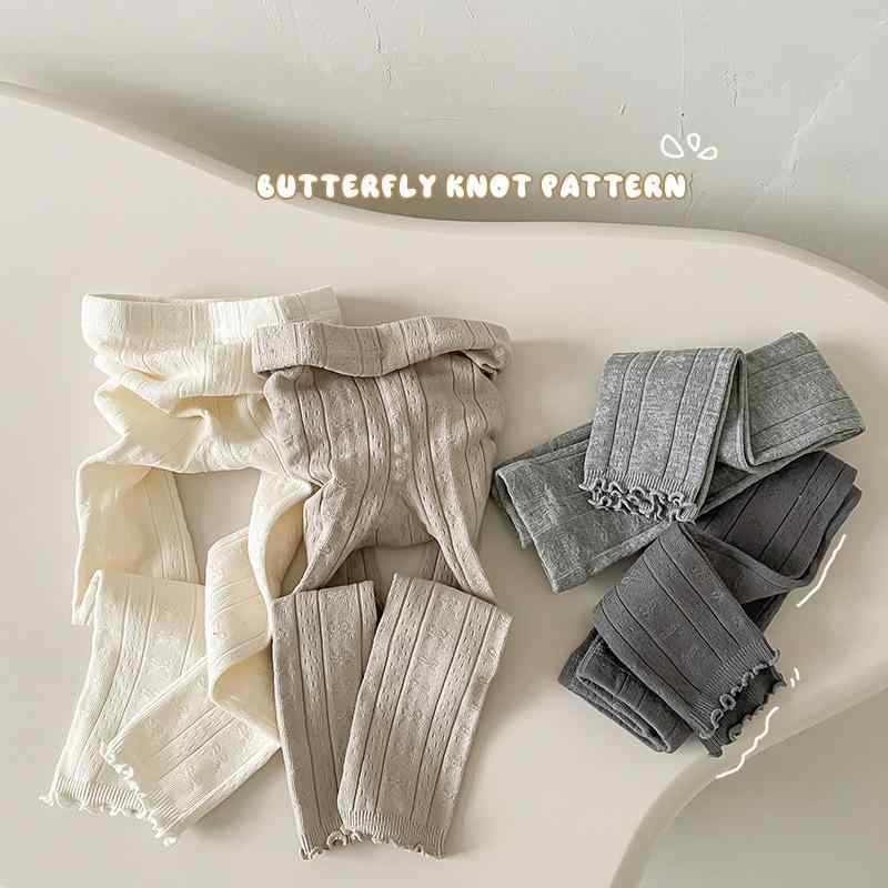 子供服 キッズ用レギンス スパッツ 精梳綿 女の子 春秋 薄手 無地 かわいい おしゃれ 普段使い 80 90 100 110 120 130cm ホワイト ベージュ グレー パープル