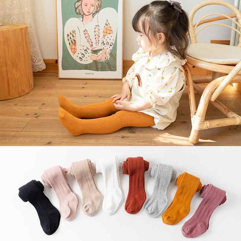 子供用連体ストッキング 春秋 縦縞 ベビー用 タイツ 靴下 小中子供 女の子用 レギンス 精梳綿 無地 白 ..