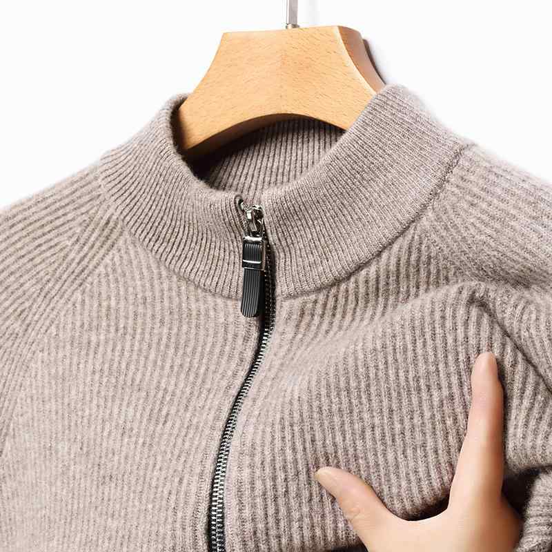 ニット メンズ 男性用 ウール セーター 長袖 プルオーバー 秋冬 ハーフハイネック 無地 厚手 伸縮性 カシミヤ混 普段使い デイリー 4色