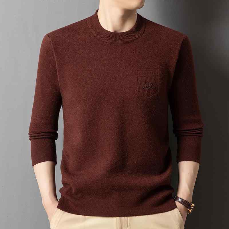 ニット メンズ 長袖 ニット トップス 秋冬 厚手 防寒 暖かい セーター 中高年向け ファッション カジュアル 普段使い リブ 裾 紳士 男性用 浅緑 黒グレー 深グレー オレンジ