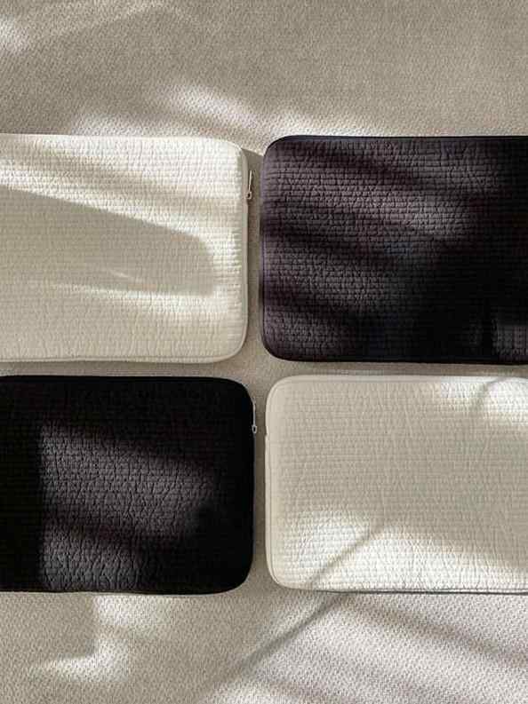 Camera Cases - ノートPC ケース タブレット インナーバッグ 収納 保護カバー 帆布 超軽量 耐摩耗 拡張 黒 白 都市 シンプル 13インチ 対応 純色 涤纶 ライニング 女性用 春季