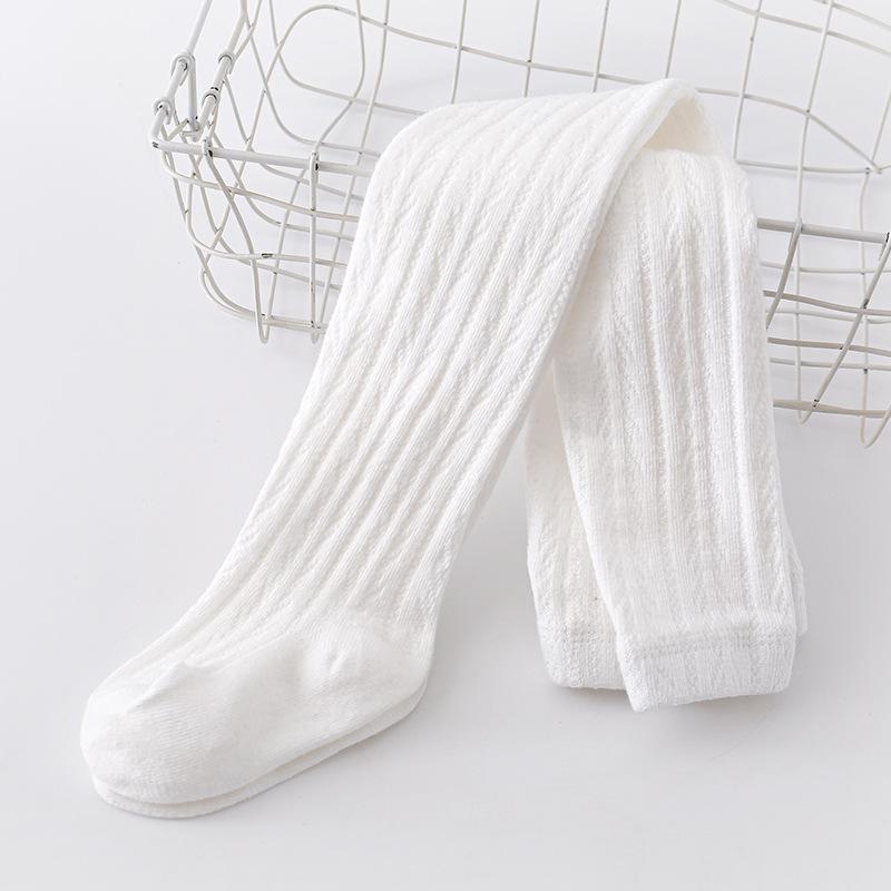 子供用タイツ ガールズ 春秋 純色リブ編み レギンス 精梳綿 コットン 通気性 股ずれ防止 一体型 快適 かわいい キッズ ベビー 女の子