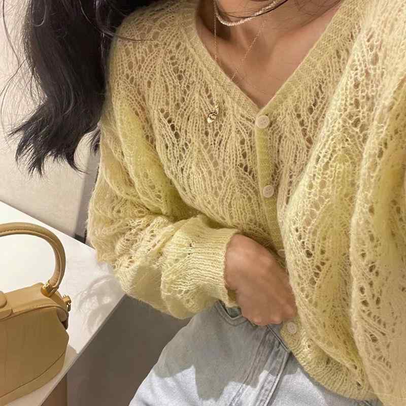 カーディガン レディース 薄手 ニット トップス Vネック 長袖 接触冷感 紫外線対策 冷房対策 無地 きれいめ 上品 エレガント フェミニン オフィスカジュアル 白 ピンク系 紫 黄色系 緑