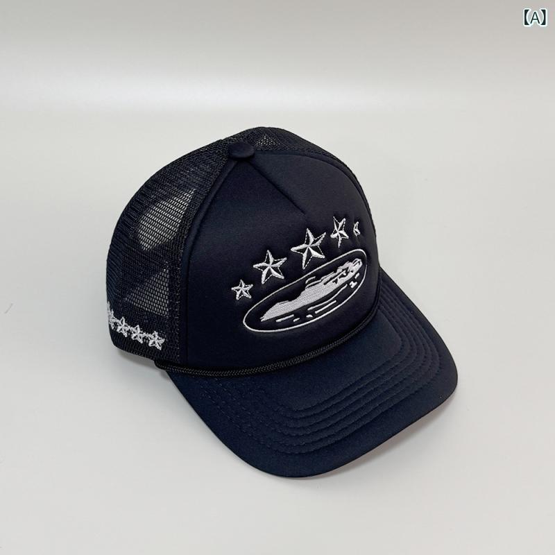 帽子 野球帽 メンズ ファッション 5つ星 カラーブロック メッシュ 夏用 キャップ ...