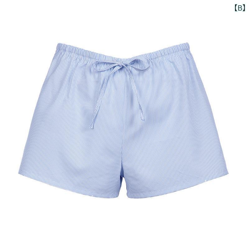 ショートパンツ レディース リゾート風 ストライプ柄 ポリエステル 伸縮性 ウエス...