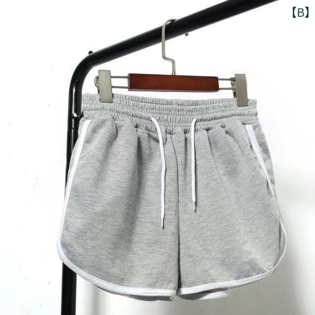 ショートパンツ レディース スポーツ 短パン ルームウェア 部屋着 リラックス 高見え ポリエステル ゆったりサイズ ビーチパンツ 黒 白 灰色