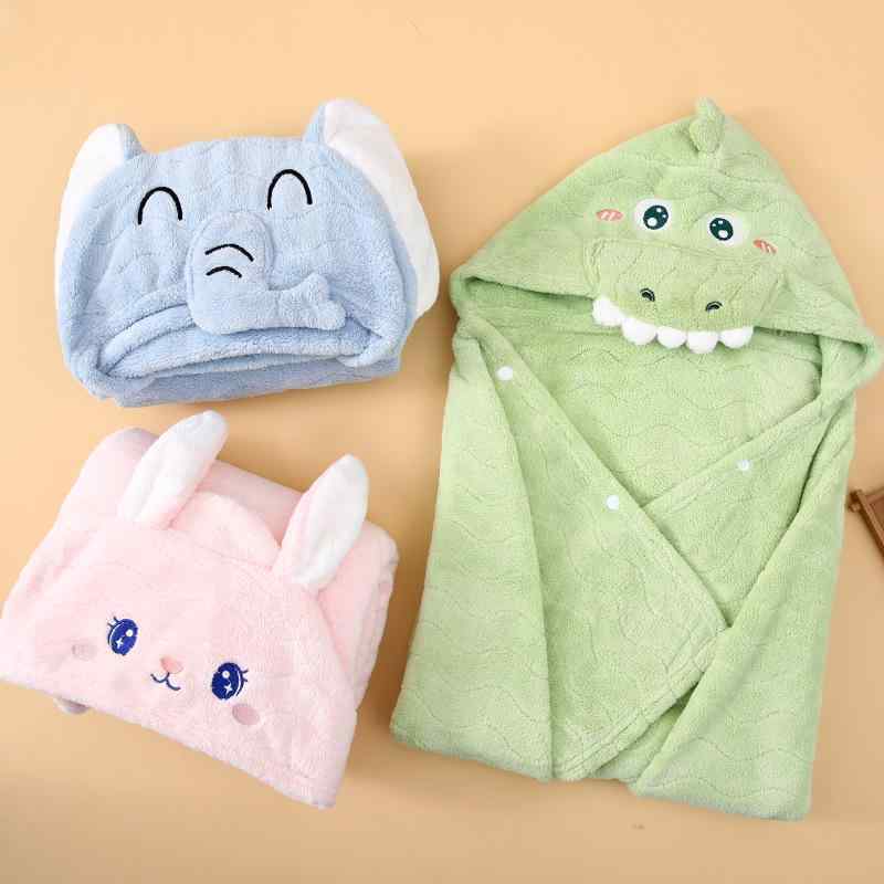 ベビー バスローブ ポンチョ フード付き アニマル 超吸水 速乾 プール 温泉 お風呂 部屋着 グリーン 恐竜