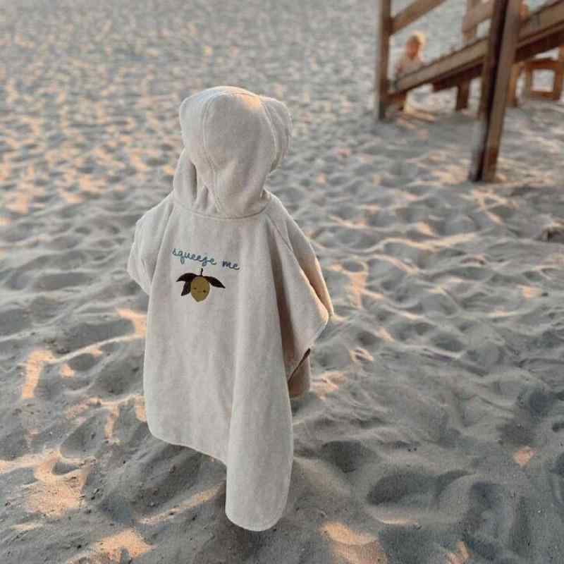 キッズ バスローブ ポンチョ フード付き フランネル 1歳 2歳 3歳 4歳 5歳 6歳 かわいい 樱桃 柠檬 小熊..