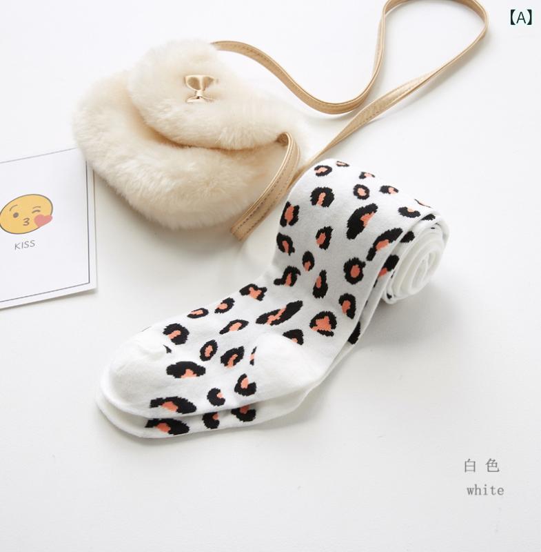 キッズ レギンス 春秋 綿 ヒョウ柄 女の子 子供用 タイツ 白 黒 グレー かわいい ...