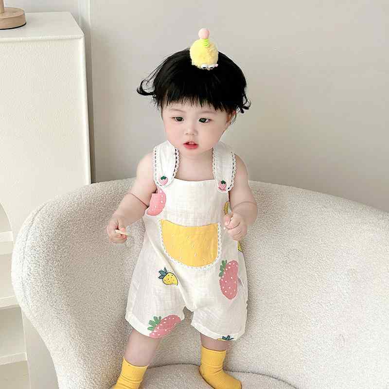 ベビー服 ロンパース 春夏 新生児 女の子 女児 ノースリーブ コットン カバーオール 59cm 66cm 73cm 80cm 背中開き 薄手 かわいい 韓国風(4)