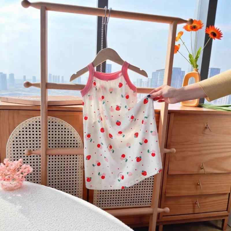 ワンピース キッズ 女の子 子供服 吊りスカート 背Later接触冷感 ポリエステル かわいい 90cm 100cm 11..