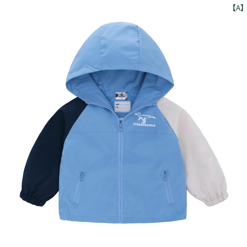 Blousons, Jumpers - キッズ 男の子 秋 フリース ジャケット 長袖 連帽 ジップアップ トップス 運動 スタイル 柔軟 素材 ポリエステル 混紡 ミッドレングス ブルー ブラック カジュアル 屋外 普段使い 伸縮性 軽量 吸湿速乾 子供 上着 潮 ファッション 3〜8歳 対