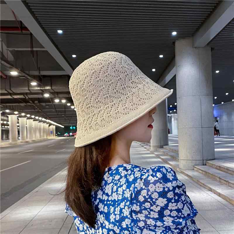 Hats - 水桶帽 レディース 夏季 防晒 遮阳 双面 折りたたみ 格子柄 涤纶 米色 卡其 黒 赤茶 日韓風 淑女 かわいい 甜美 学院風 田園風 度假風 韓風 小清新 森系 針織 镂空 スタイル 自然 屋外 散策 通勤 普段使い 軽量 機能性 形状 短檐 丸頂