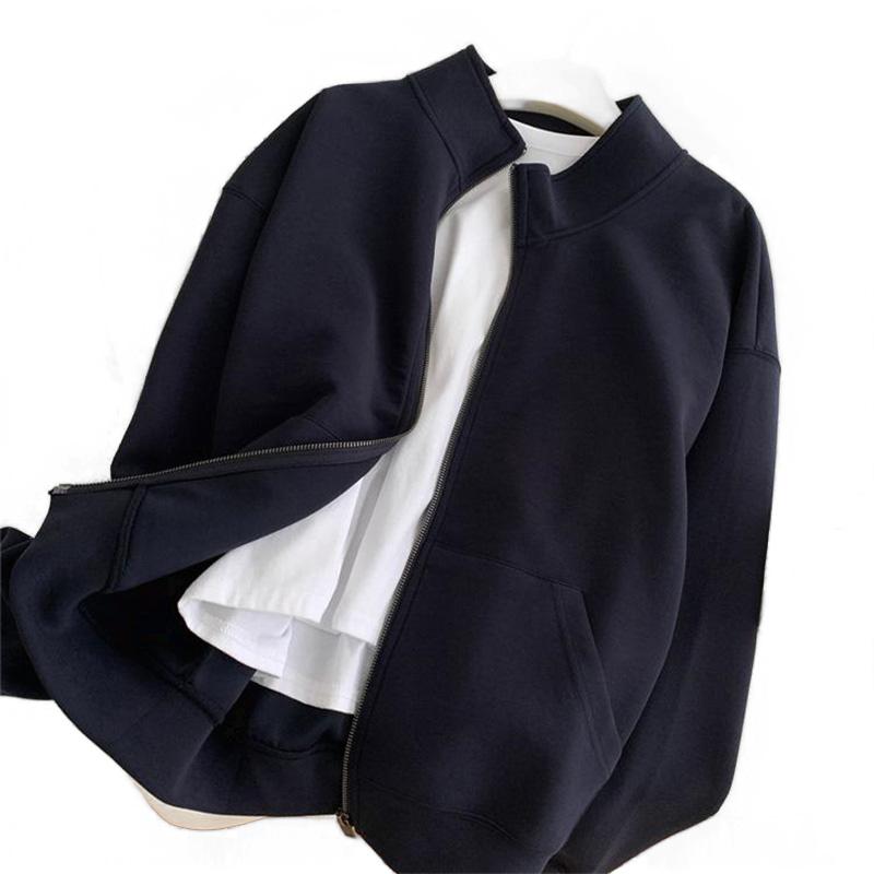 ・スタイル: 御姐風・デザイン: 無地・袖丈: 長袖・タイプ: カーディガン・シルエット: ストレート・ネックライン: スタンドカラー・生地: その他・素材: スパンデックス・色: 紺色, グレー・サイズ: M, L, XL, 2XL・厚さ...