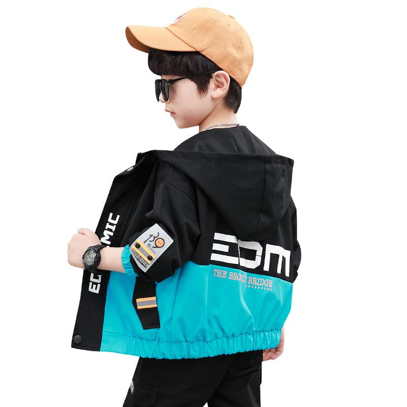 子供服 ジャケット 男の子 長袖 アルファベット フード付き 春物 普段着 かわいい おしゃれ 通園 通学 ..