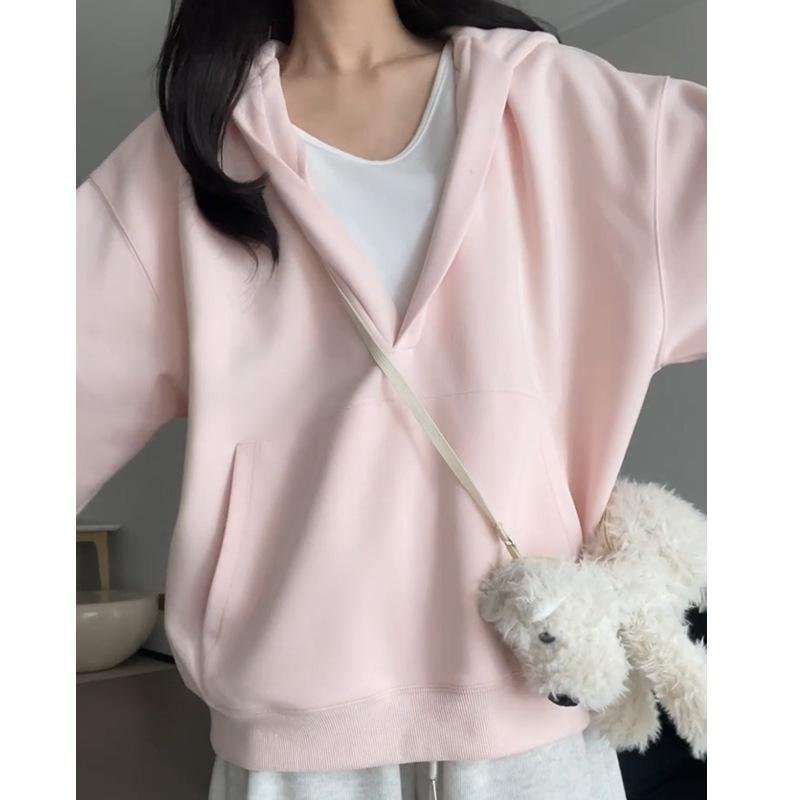 パーカー レディース 春秋 スウェット プルオーバー フード付き 長袖 ゆったり かわいい カジュアル 通勤 韓国風 ファッション ピンク系