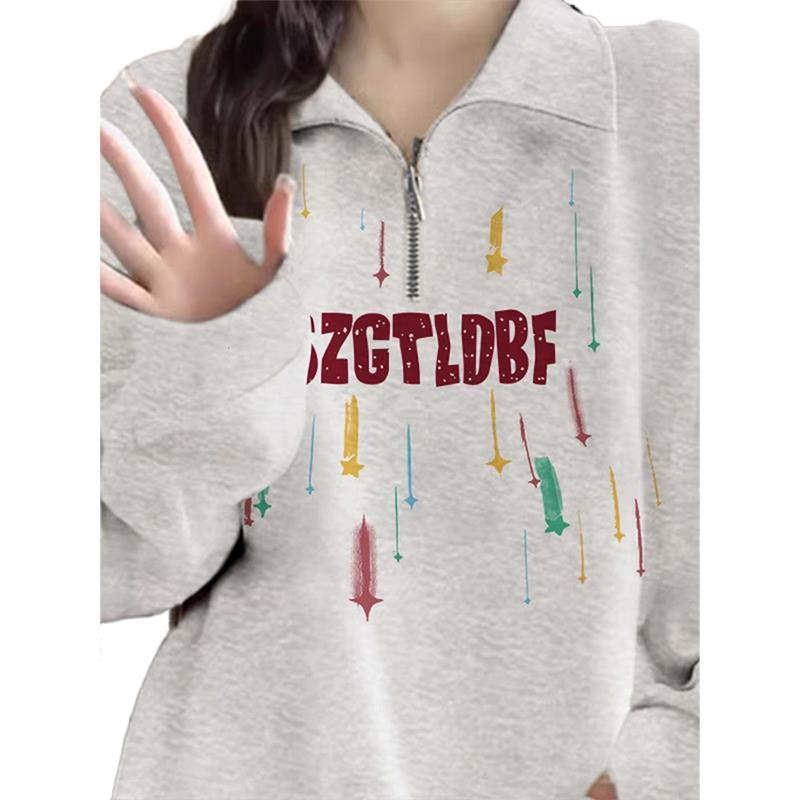 スウェット レディース 秋冬 ハーフジップ POLOネック トレーナー プルオーバー 長袖 トップス ゆったり 白 グレー 黒 起毛 あったか 暖か