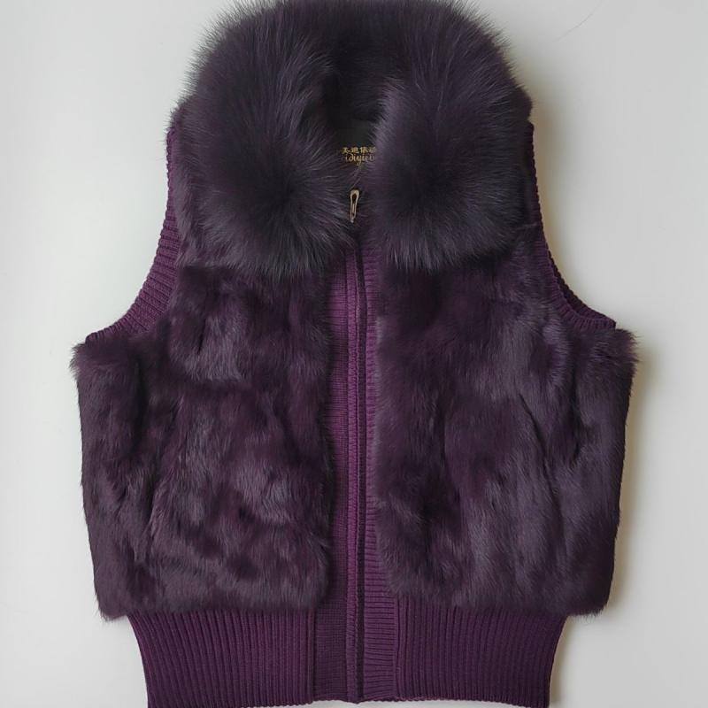 美品✨VIOLETA ミンク・フォックスファー フード付 ベスト ジレ L