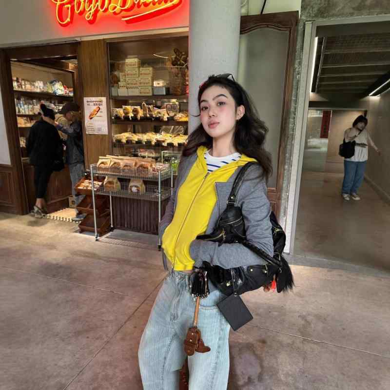 パーカー レディース アメリカンカジュアル 切り替え フーディー 撞色 スウェットシャツ コットン ポリエステル 長袖 ストリートファッション