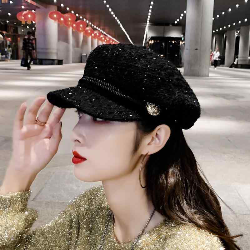 ベレー帽 レディース 韓国風 秋冬 帽子 女性用 八角帽 イギリス風 レトロ ファッション ネット有名 百搭 キャップ 短檐 黒 ワインレッド ブラウン ネイビー 調整可能 綿麻素材 防晒 頸保護 通気性 保温 遮陽 オールシーズン かわいい 軽量 普段