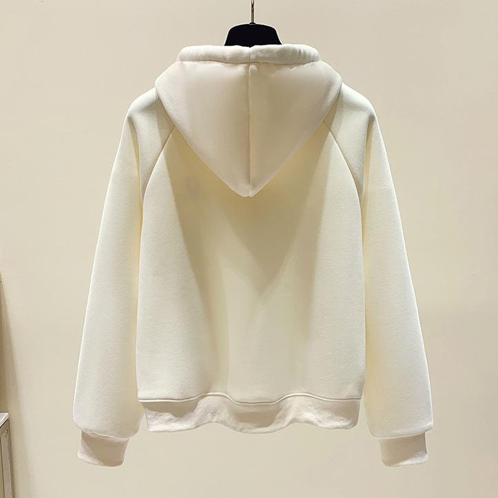 トレーナー レディース 秋冬 裏起毛 厚手 パーカー 初中学生 女性用 短め丈 フード付き トップス カレッジスタイル かわいい アプリコット ピンク グリーン