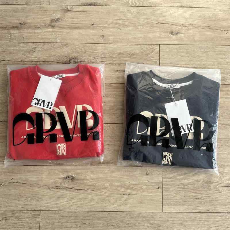 スウェット レディース 韓国風 ストリート系 アルファベット 発泡プリント ゆったり コットン 赤 紺(4.0)