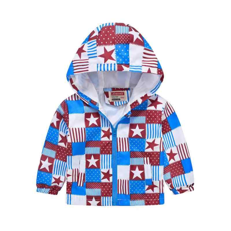 ジャケット キッズ かわいい プリント柄 フード付き 薄手 韓国風 アウター 男女兼用 幼稚園 保育園 小..