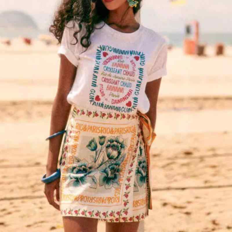 ・柄: プリント・素材: ポリエステル・スカート丈: ミニ・スカートタイプ: Aライン・カラー: 花柄・サイズ展開: S, M, L, XL, 2XL・スタイル: ストリート・テイスト: 欧米・その他: 伸縮性なし、リボン付き