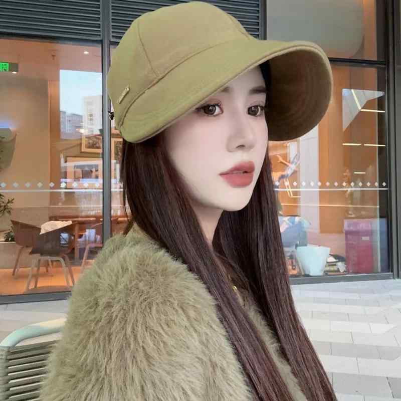 ハット 女性 秋冬 厚手 韓国風 ウール フェルト 帽子 かわいい 風 丸顔 大きめ顔 すっきり見せ ベレー スタイル 保暖 機能 聚酯繊維 素材 清新 甘い ニット 加工 コーヒー 黒 米白 カラーバリエーション 可愛風 スタイル 調整可能 サイズ 大