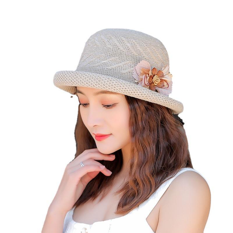 帽子 麦わら帽子 女性用 夏用 春夏 薄手 透気 花柄 花飾り 日系 韓国風 百搭 礼帽 ...