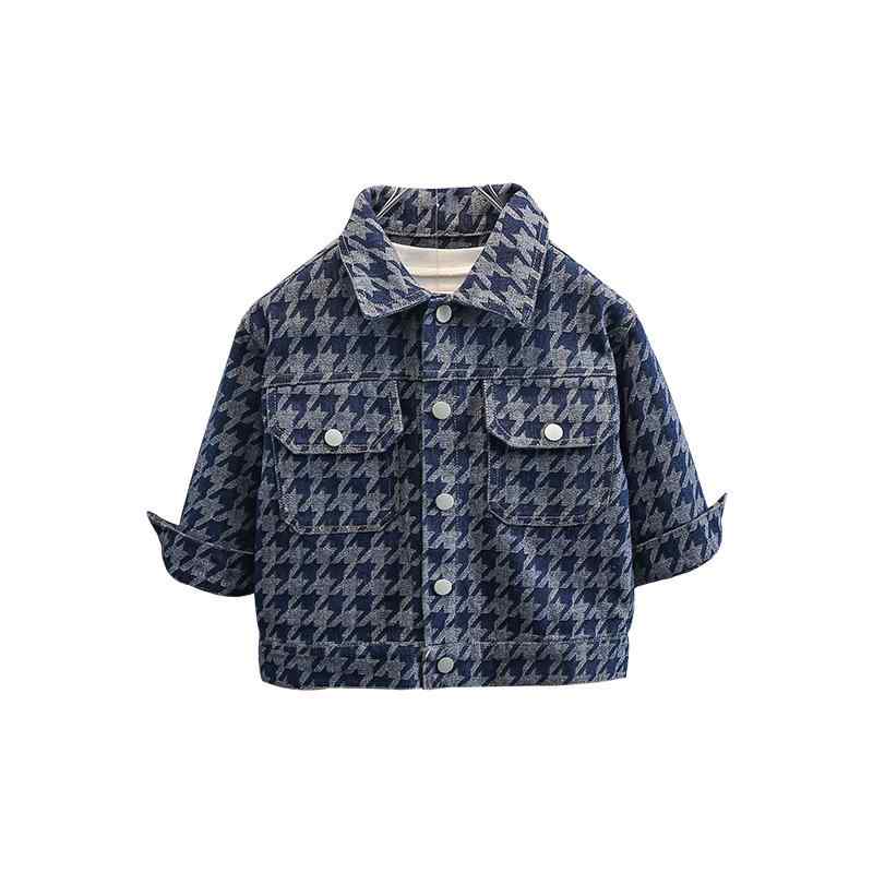 Jacket - ジャケット キッズ 男の子 子供 デニム 春秋 千鳥格子 ブルゾン ボーイズ 子供服 アウター 3歳 4歳 5歳 6歳 7歳 8歳 90cm 100cm 110cm 120cm 130cm 140cm 150cm