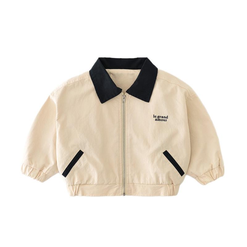 子供服 ジャケット 男児用 アウター 長袖 上着 大襟 幼児 綿100％ 秋 ベージュ