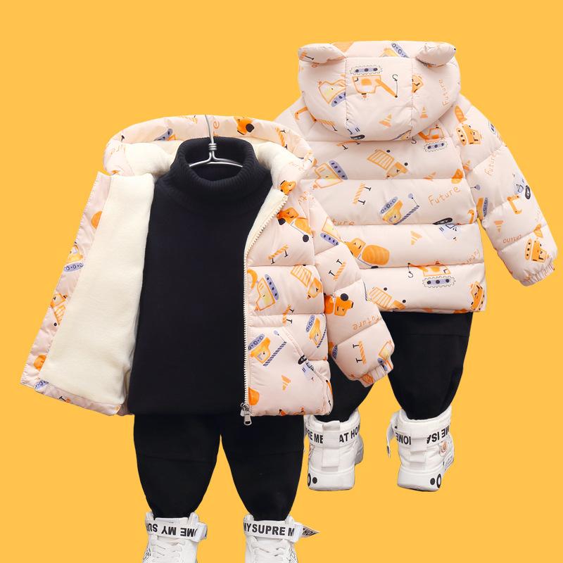 子供用コットンジャケット ガールズ ボーイズ 裏起毛 暖かい 中綿入り アウター ジャンパー 秋冬 ストロベリーベア ピンク系