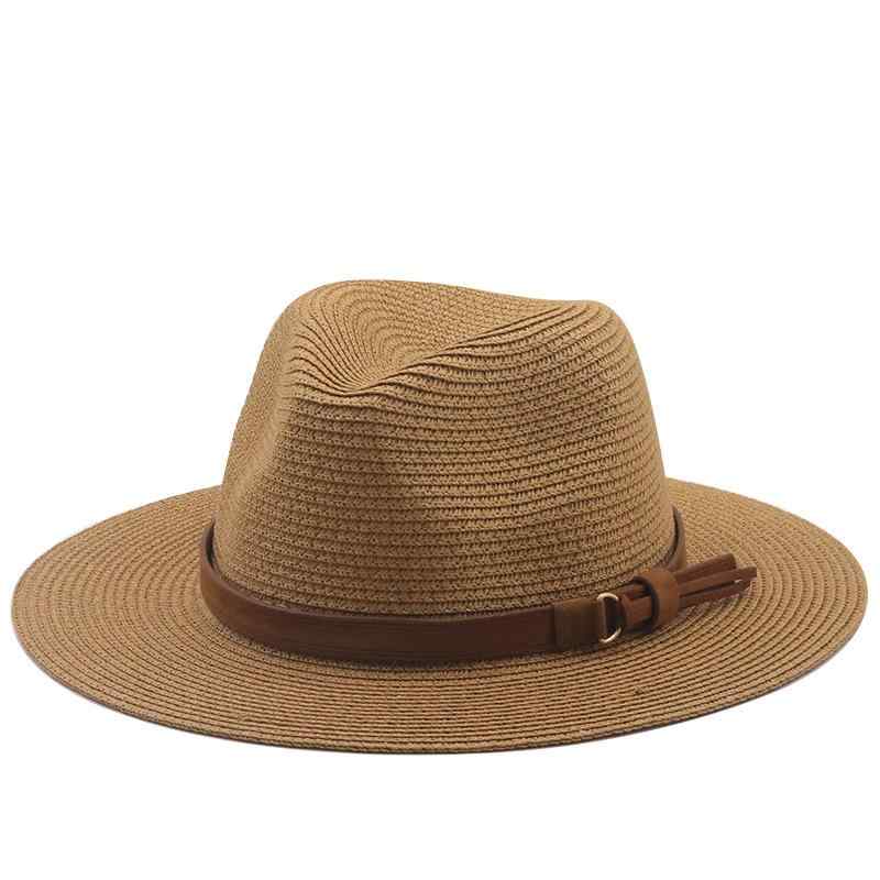 Hat - 麦わら帽子 レディース 草編み 手編み 丸頂 ピンク 黒 ベージュ 夏用 春用 秋用 バンダナリボン さわやか 軽量 百人一首 防紫外線 ビーチ フェス 旅行 日常使い ファッション 帽子 ハット キャップ シェード シェイプ ナチュラル ソフト 調整可