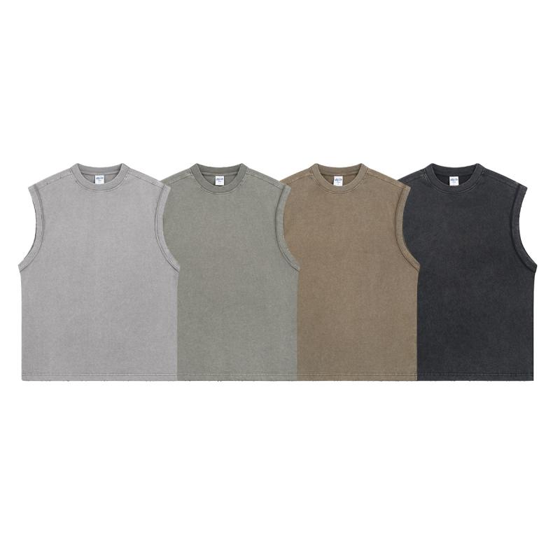 Tシャツ メンズ 男性用 トップス ベスト ノースリーブ 坎肩 カットソー 袖なし 蝋染め フリンジ 磨き加工 切り替え ウォッシュ加工 ヴィンテージ風 レトロ カジュアル プルオーバー アメカジ 重ね着 インナー おしゃれ