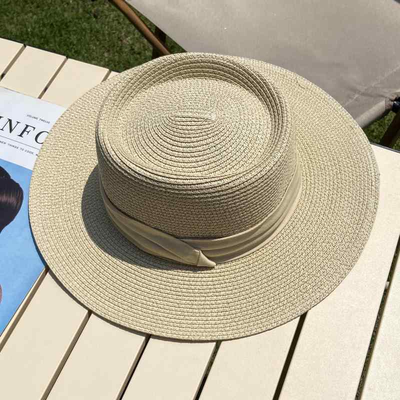 Hats - 麦わら帽子 レディース 夏 系帯 ハット 透気 編み ビーチ 帽子 ビッグブリム ラフィア 折りたたみ 防風 風防 かわいい デザイン 休暇 リゾート スタイル 女性用 麦わら ハット 夏 ビーチ 帽子 遮陽 漁夫 スタイル 韓国風 清楚 スイート ベー