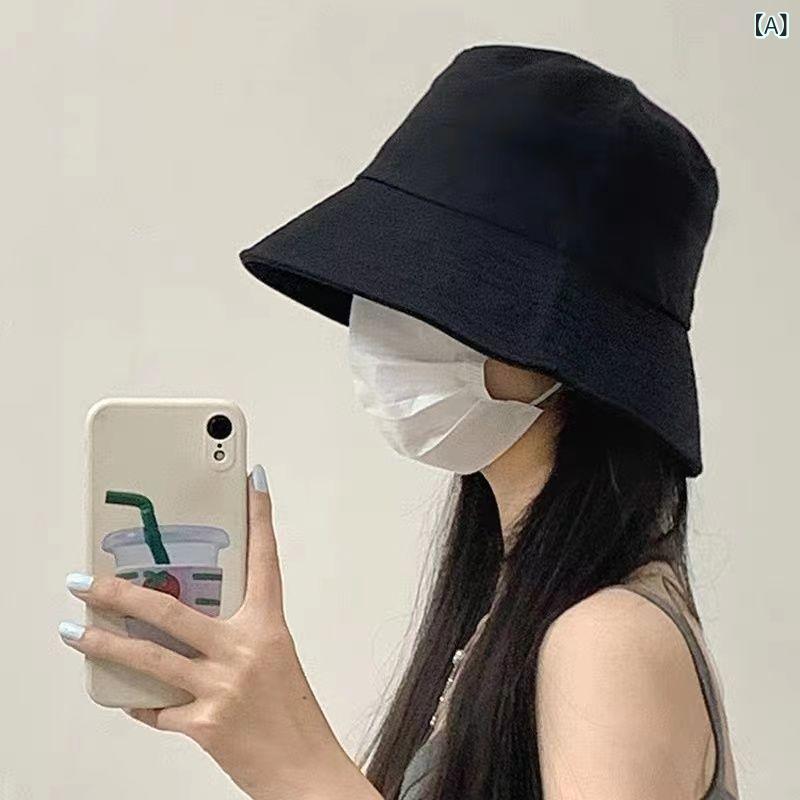 Hat - 漁夫帽 レディース 黒 メンズ 百搭 春秋 日系 防晒 遮阳 透気 保暖 防風 円頂 大檐 調整可能 腈纶 休闲 优雅 極簡 ファッション 通勤 簡約 高級感 米白 カーキ 紺 白 イエロー ピンク