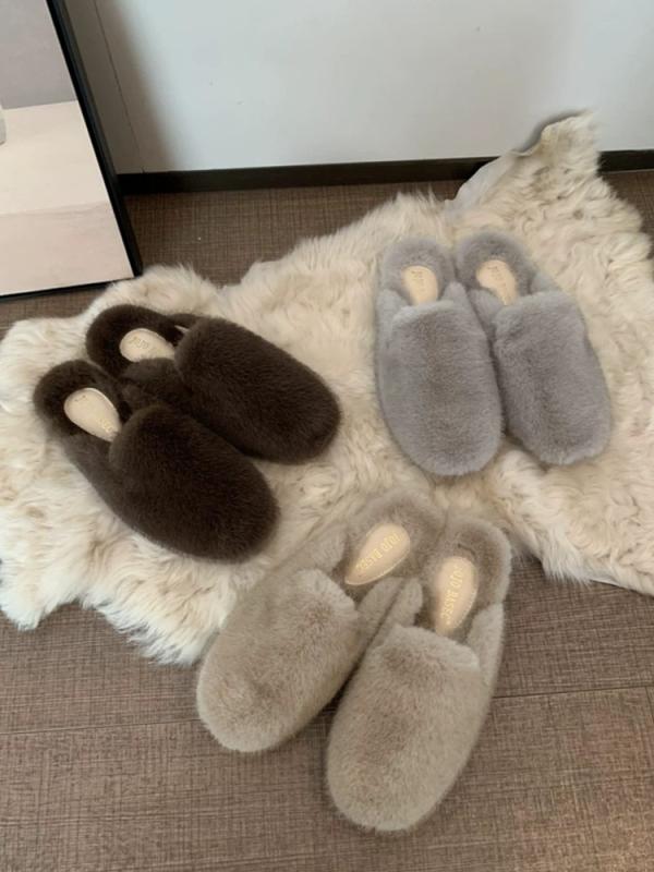 スリッパ レディース 秋冬 韓国風 かわいい ミンク ファー あったか 暖か 室内履き 外履き ルームシュ..