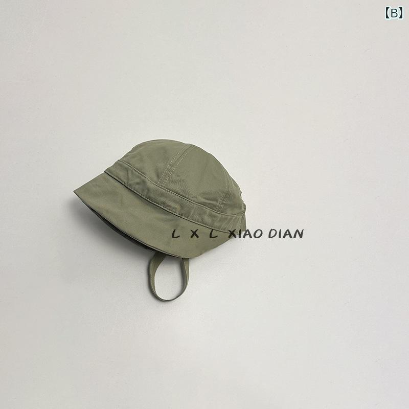 キッズ 帽子 男の子 女の子 復古 大檐 遮陽帽 春 外出 旅行 防晒 漁夫帽 黒 軍緑 ...