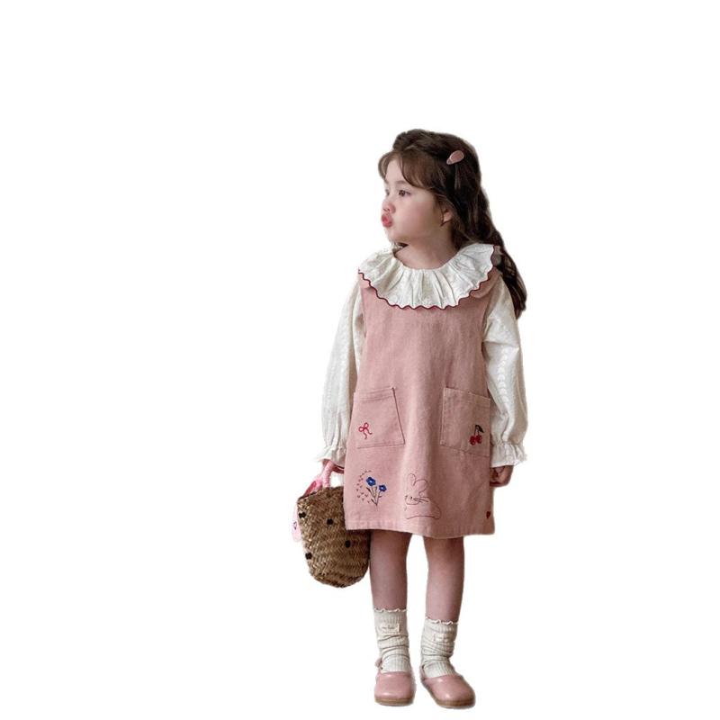 子供服 女の子 夏 セットアップ シャツ ワンピース 2点 春秋 コットン かわいい 韓国風 キッズ ベビー ..