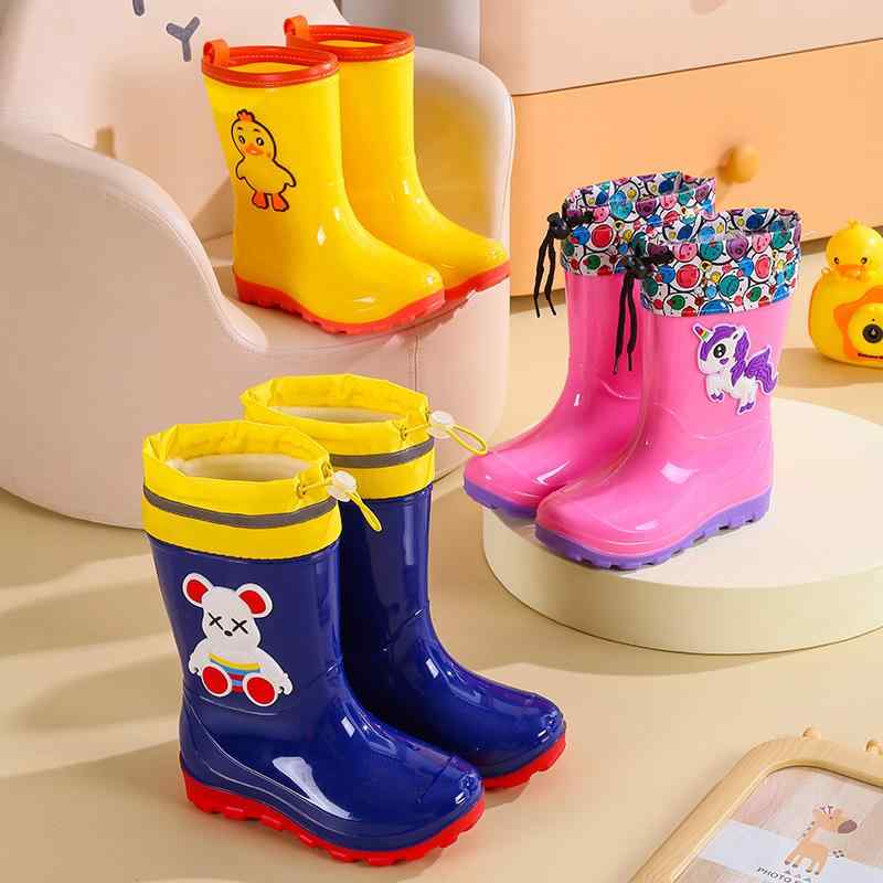 レインシューズ キッズ 子供用 雨靴 滑り止め付き 男女兼用 通学 幼稚園 保育園 小学校 かわいい キャ..
