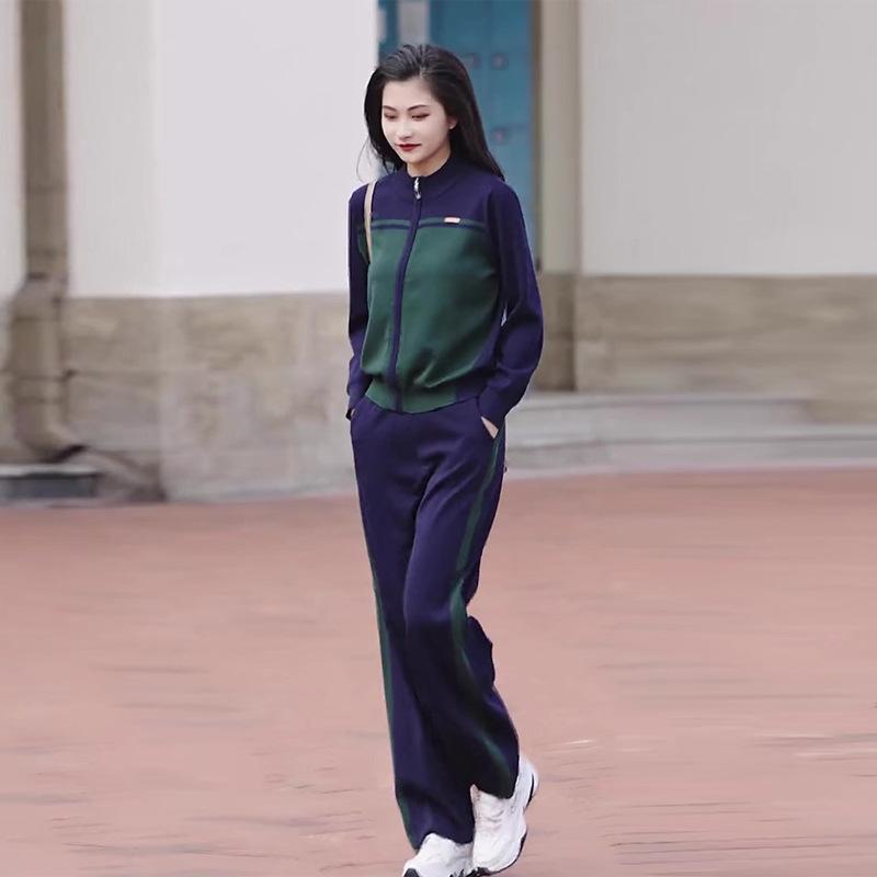 スウェット レディース カジュアルパンツ セットアップ ポリエステル繊維 ゆったり 長袖 部屋着 リラッ..